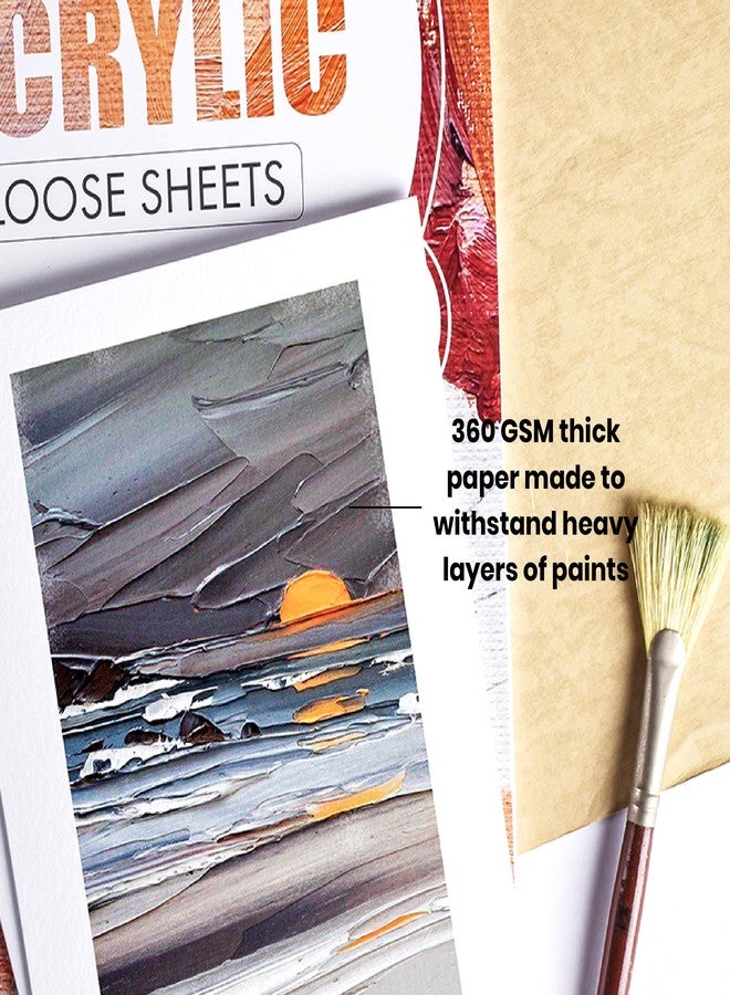 Scholar Acrylic Loose Sheets - 360 GSM Painting Paper | 5 Sheets | Professional Grade Acrylic Paper 100% Woodfree Cellulose | Heavyweight, Durable Surface for Painting & Mixed Media Art (A3) - Image 3